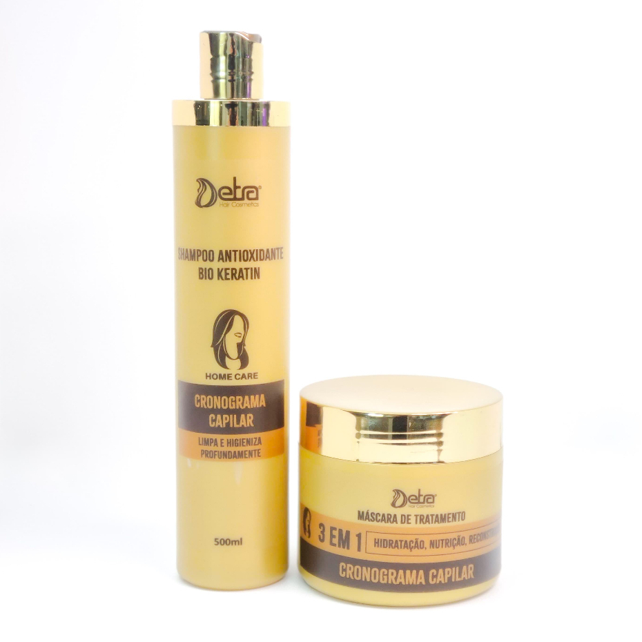 Kit Cronograma Capilar Home Care 3 em 1  Hidratação Reconstrução Nutrição profunda Detra  Cosméticos