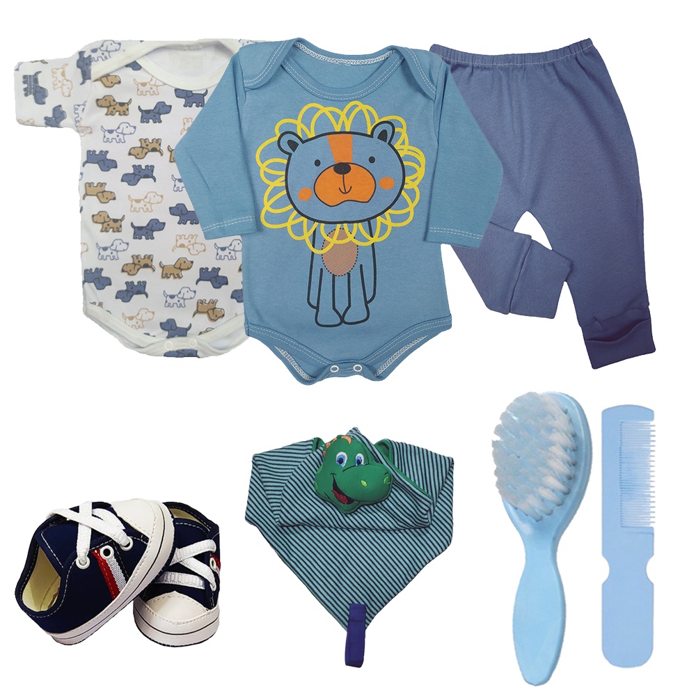 Kit Roupa De Bebê 7Pçs Masculino Feminino Barato Maternidade