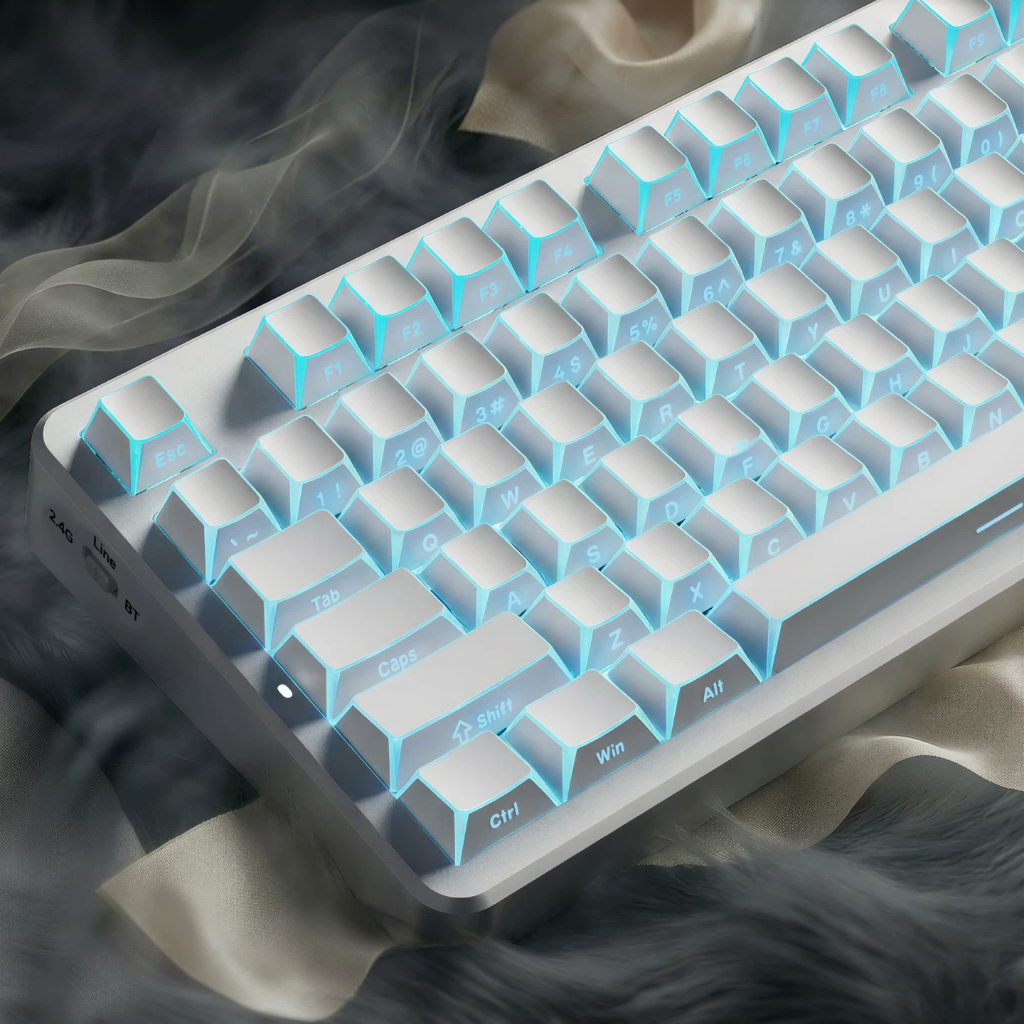 Shadow Fold Shine Through PBT Keycap Double Shot Cherry Profile Keycaps Para Teclado Mecânico