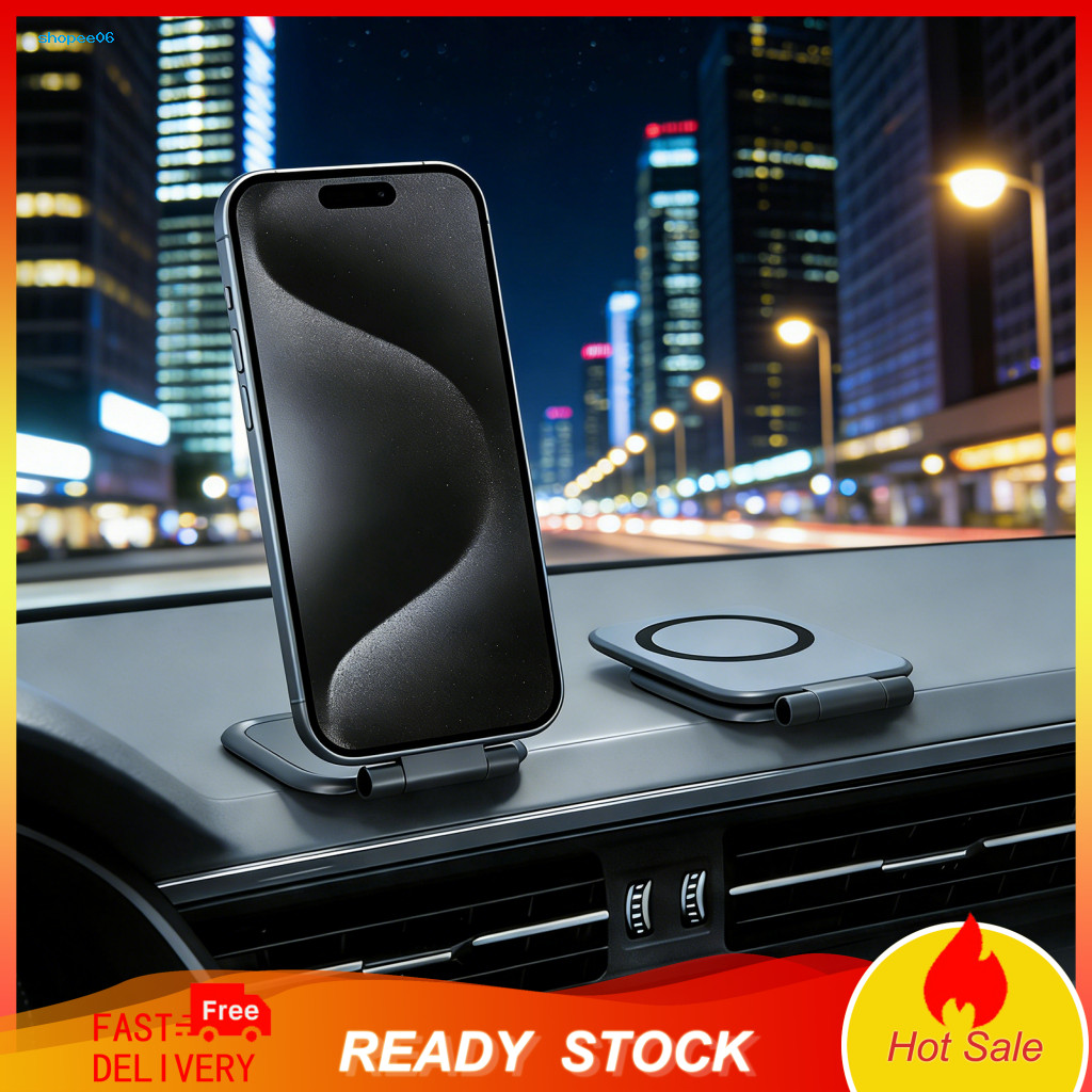 Shockproof Phone Holder Cell Mount Portable Magnetic for Car Dashboard – Ultra-thin Foldable Universal Mobile for Smar