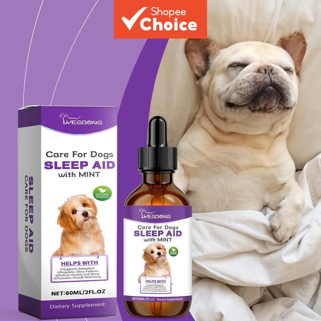 Dog Sleep Aid Drops 60ml Natural Peppermint Extract Relief Para Cães Ansiosos , sikat kutu Aparador De Pata De Gato