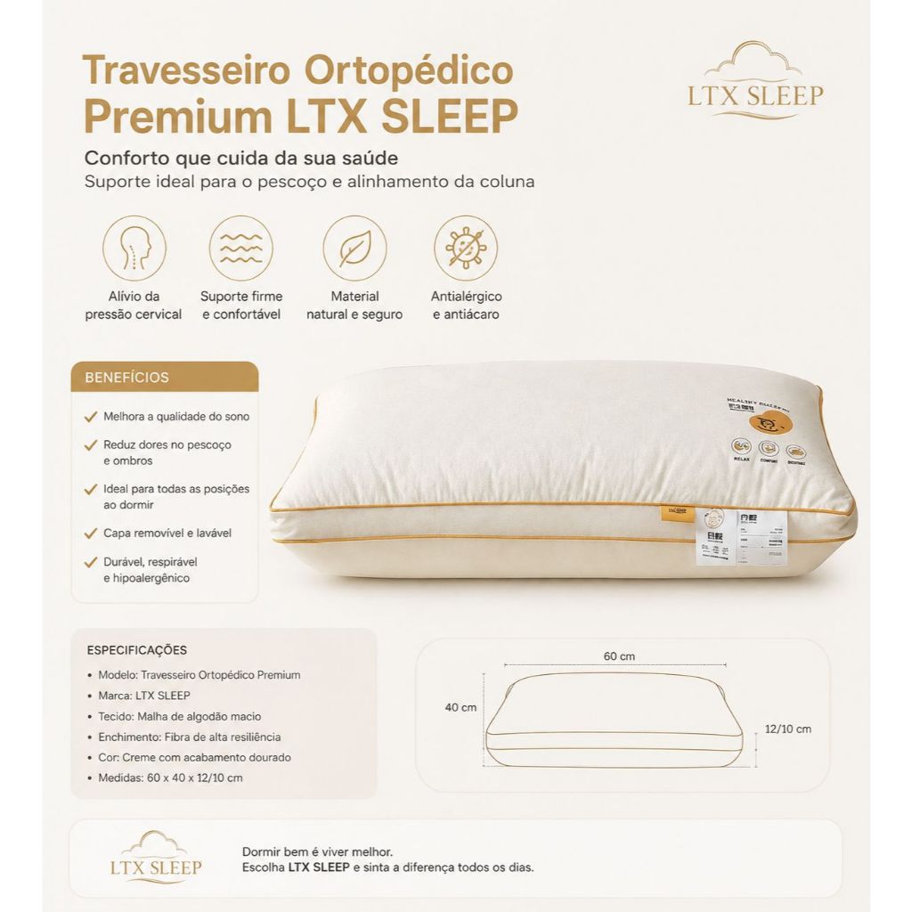 Travesseiros Soft Comfort Deep Sleep - Fibra Poliéster Premium Codigo 295