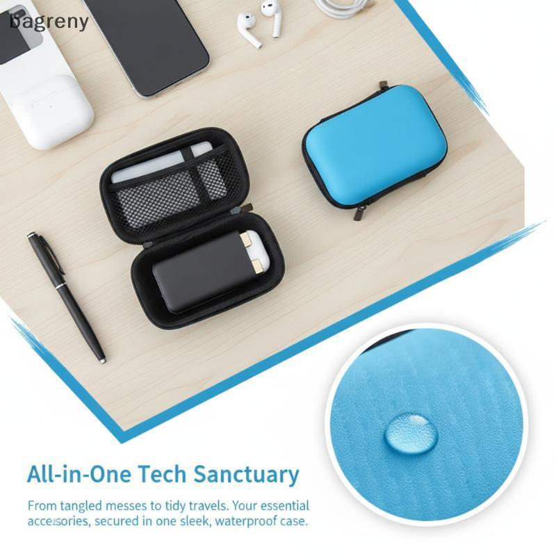 [bagreny] 1 Pc EVA Hard Shell Tech Acessório Organizador Portátil Mini Bolsa Anti-Arranhões Para Fones De Ouvido Cabos D