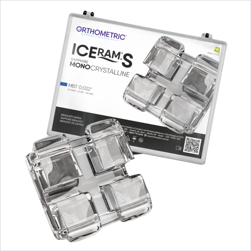Bráquete Safira Iceram-S Monocrystalline MBT 0,022 1 Caso - Orthometric