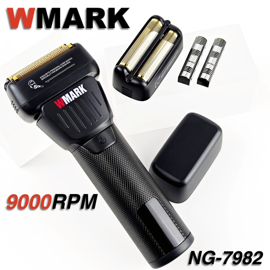 WMARK Novo Aparador De Cabelo Profissional NG-7982 9000RPM LCD Display Digital Barbeador Titânio Chapeamento Lâmina Dupl