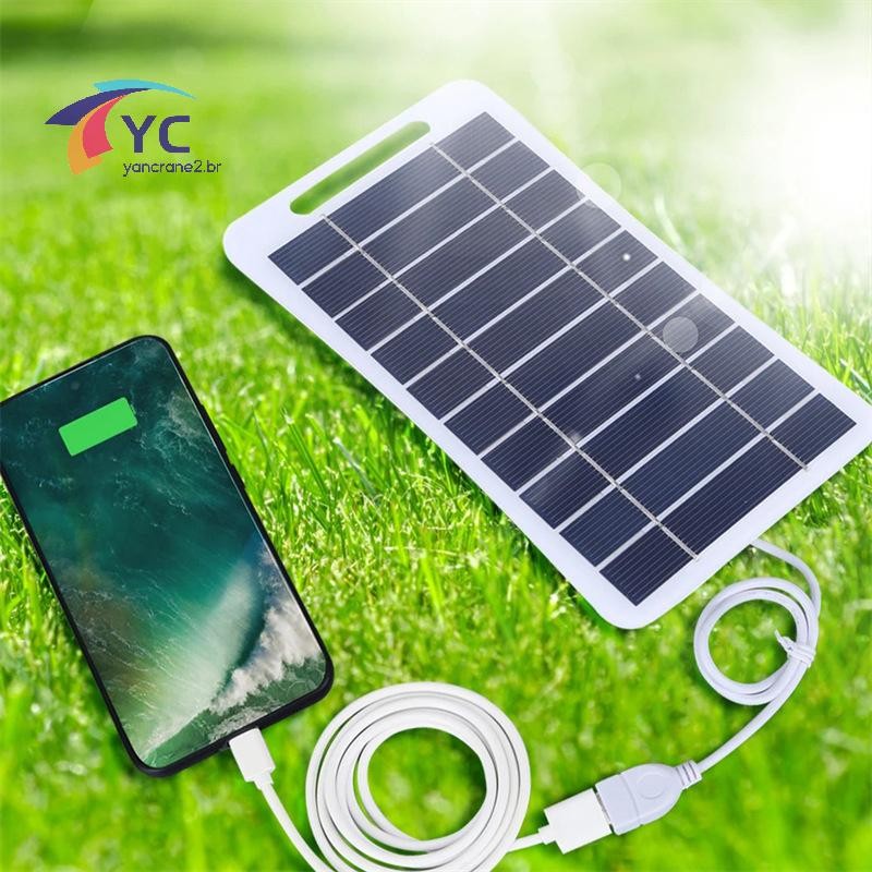 Painel Solar YCBR 2W Com USB À Prova D'água Para Caminhadas E Acampamento Ao Ar Livre Bateria Portátil De Carregamento D