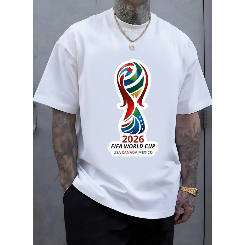 Trendy cool esportes vento T-shirt 2026 copa do mundo oficial logotipo impresso top