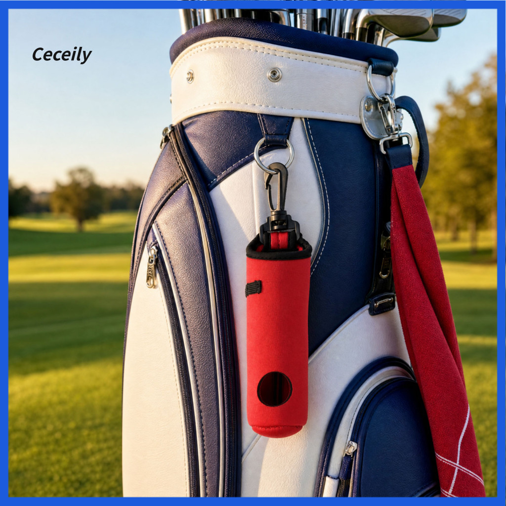 Golf Ball Holder with Carabiner Lightweight Clip Carry Bag – Holds 3 Balls Tees Portable Organizer Pouch for for Easy