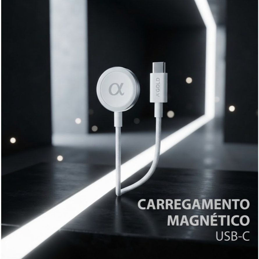Carregador Magnético A'Gold BTE-55 USB-C para Relógio