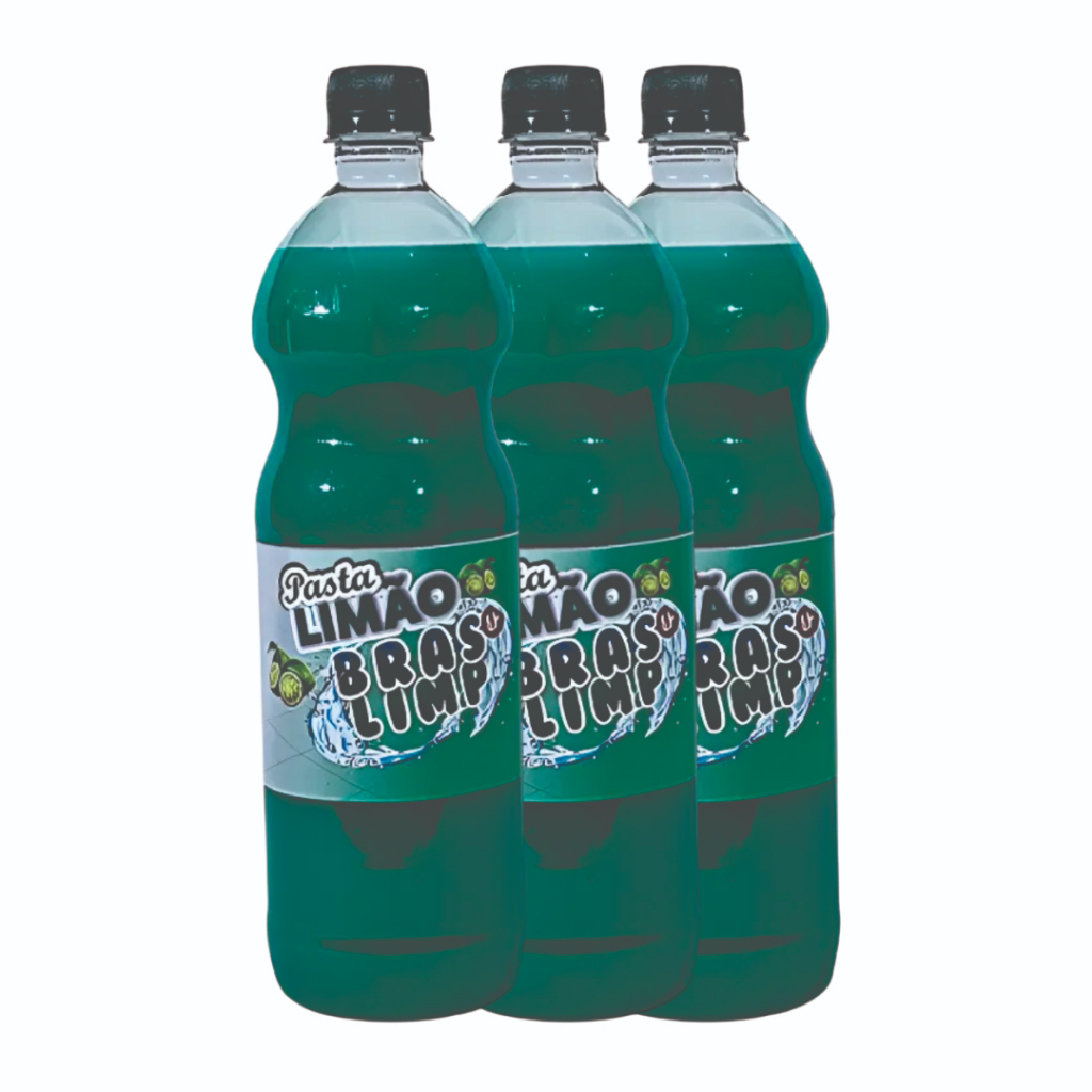 Kit 3 Pastas de Limão Bras Limp 1L | Limpeza Pesada Alto Rendimento Concentrada
