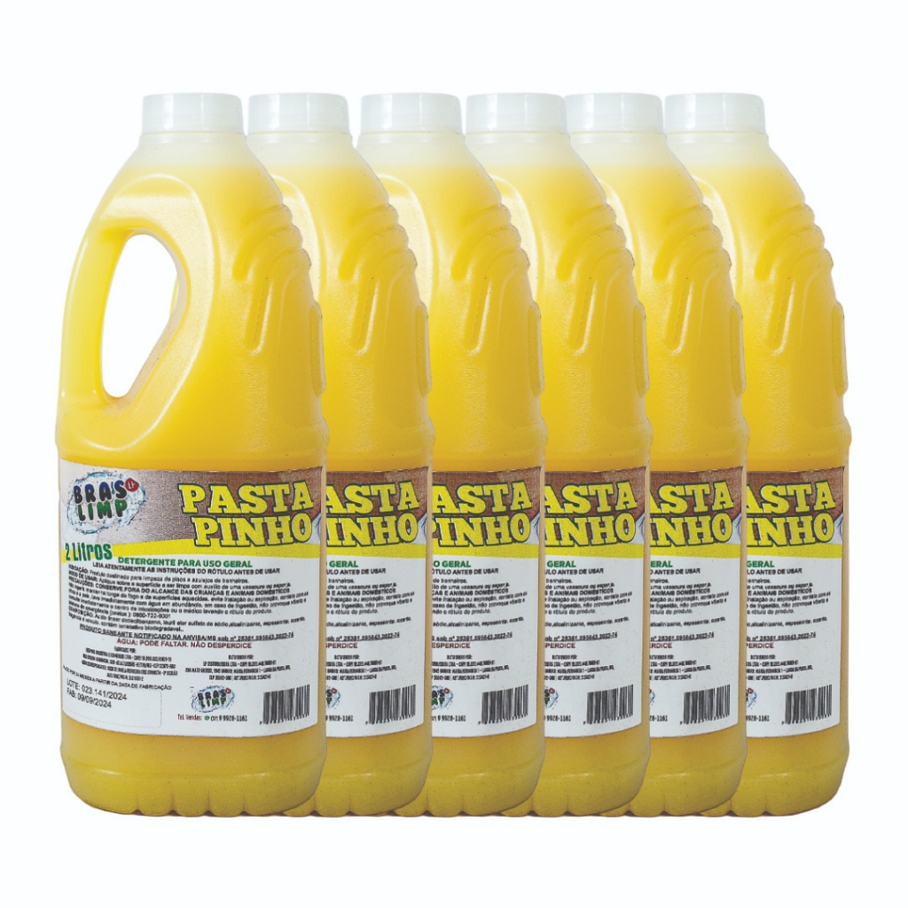 Kit 6 Pastas de Pinho Bras Limp | Limpeza Pesada Concentrada 12 Litros