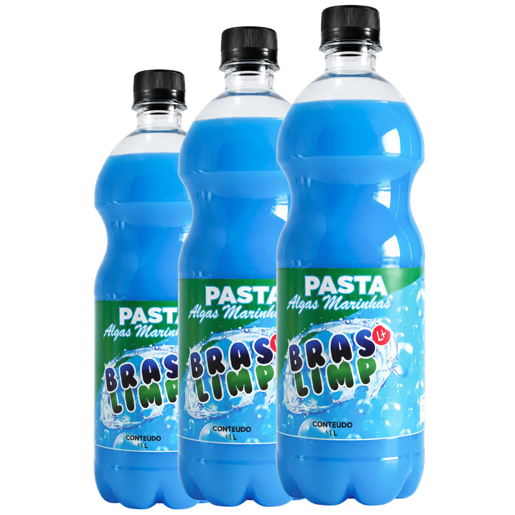 Kit 3 Pastas Algas Marinhas Bras Limp 1L | Limpeza Pesada Alto Rendimento Concentrada