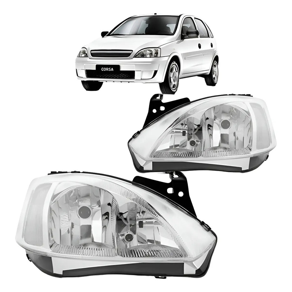 Farol Corsa Montana 2003 Á 2007 Cromado Manual Tyc Top De Li