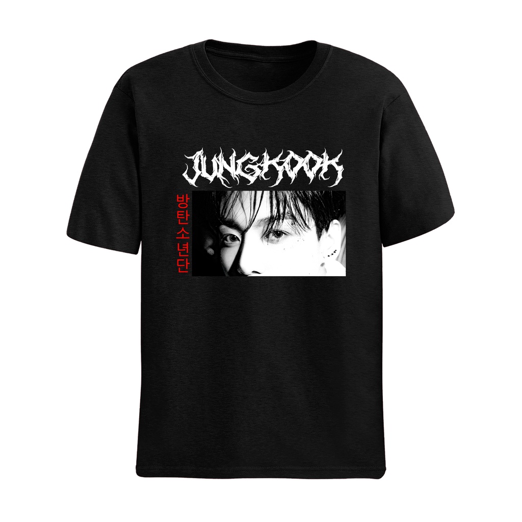 Camiseta Básica Camisa Jungkook Anime Eyes Front Gótico Unissex