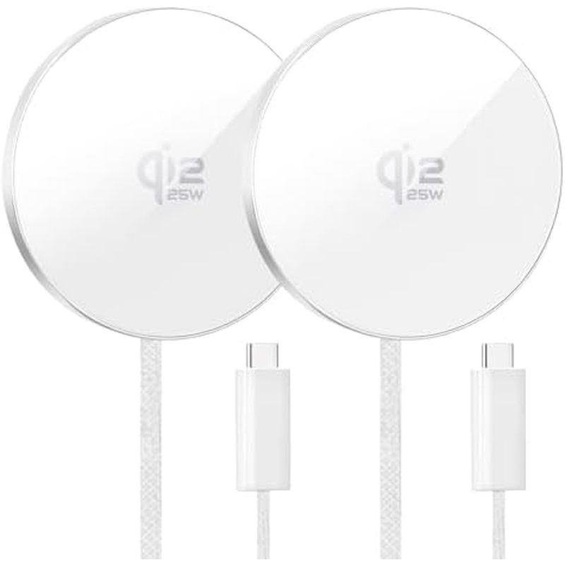Carregador Magnético Sem Fio 2Pack 25W Qi2 Para Magsafe iPhone 17/16/15/14/13/12Pro Max , Air pods 4-2Pro , Samsung Gala