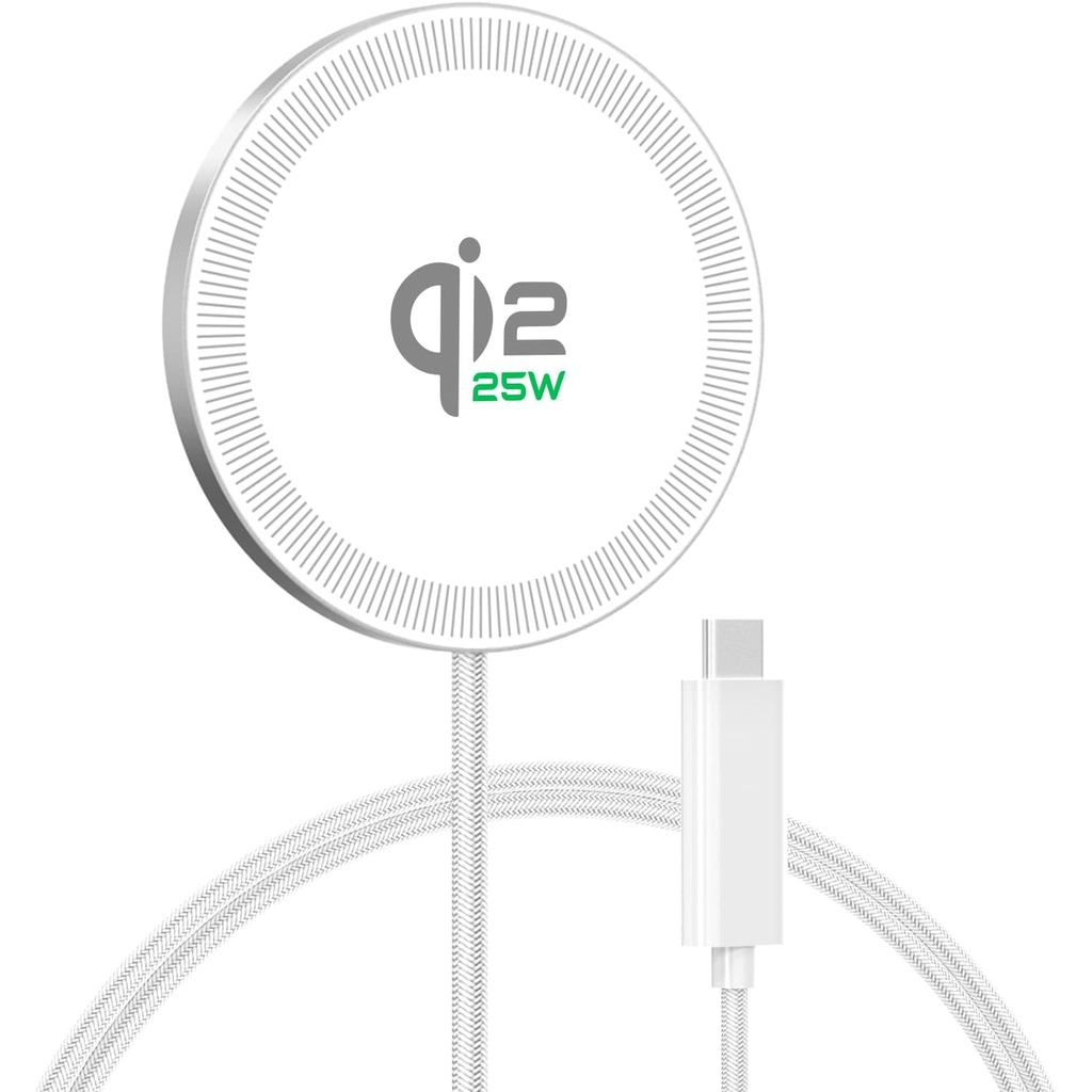 Base de Carregamento Sem Fio Magnética de 25W: Carregador Rápido Qi2.2 Qi2 MagSafe para iPhone Air 17e 17 16 15 14 Pro M