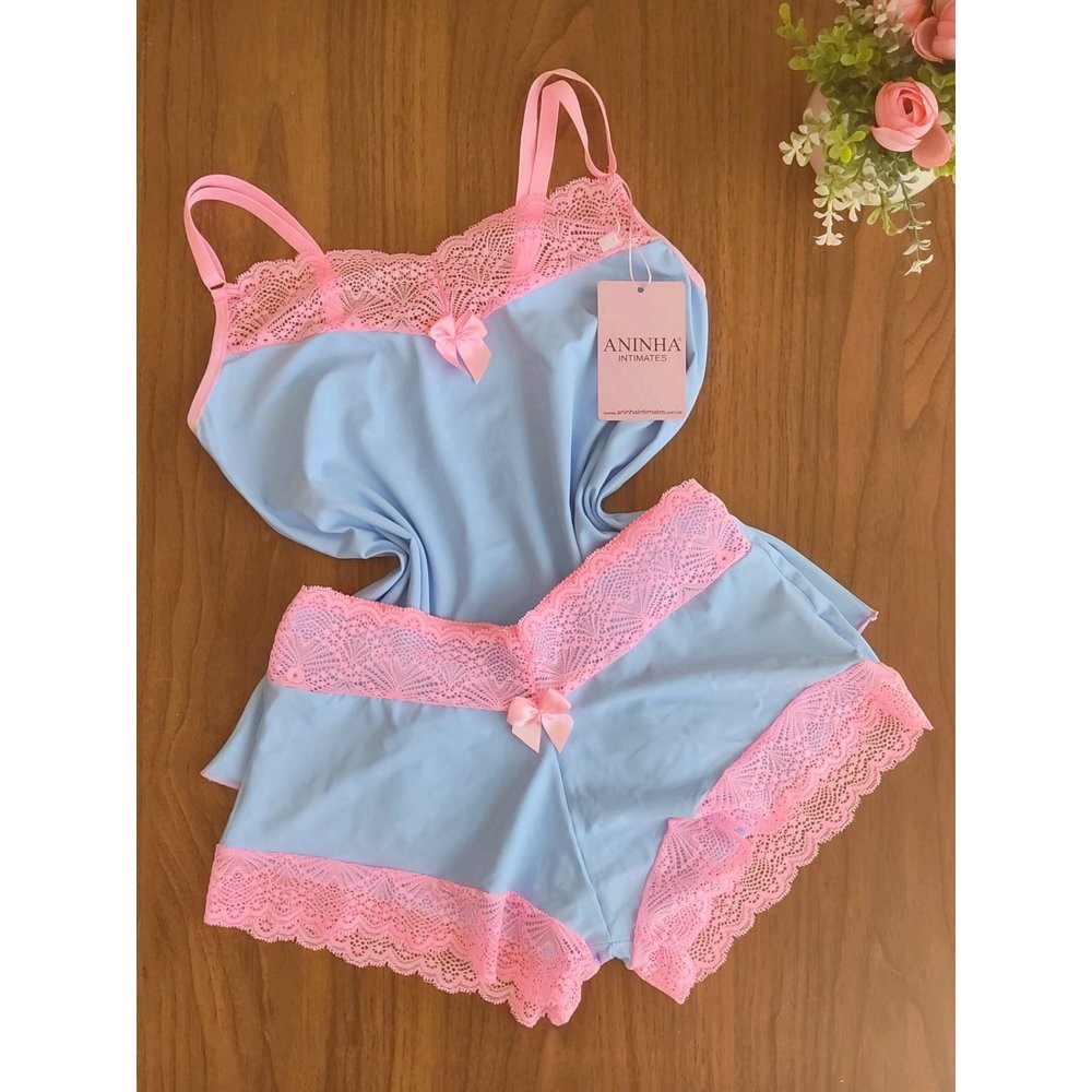 Baby Doll Bicolor - Azul Frozen com Rosa Babaloo