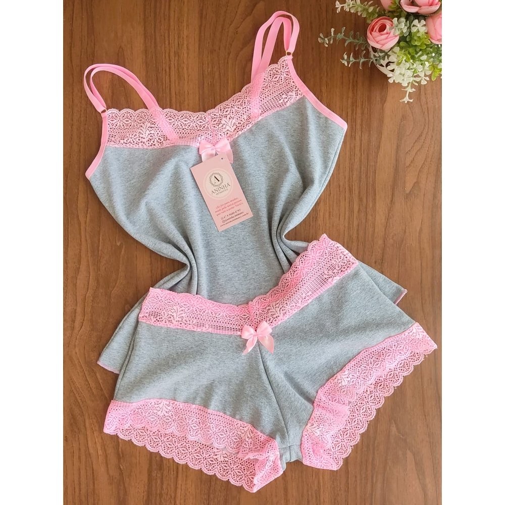 Baby Doll Cotton - Mescla com Rosa Babaloo