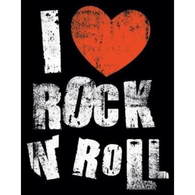 Quadro I Love RoCk In Roll Placa Decorativa MDF