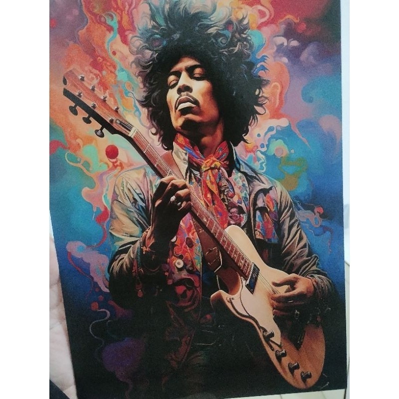 Quadro Dimmy Hendrix Artista do Rock