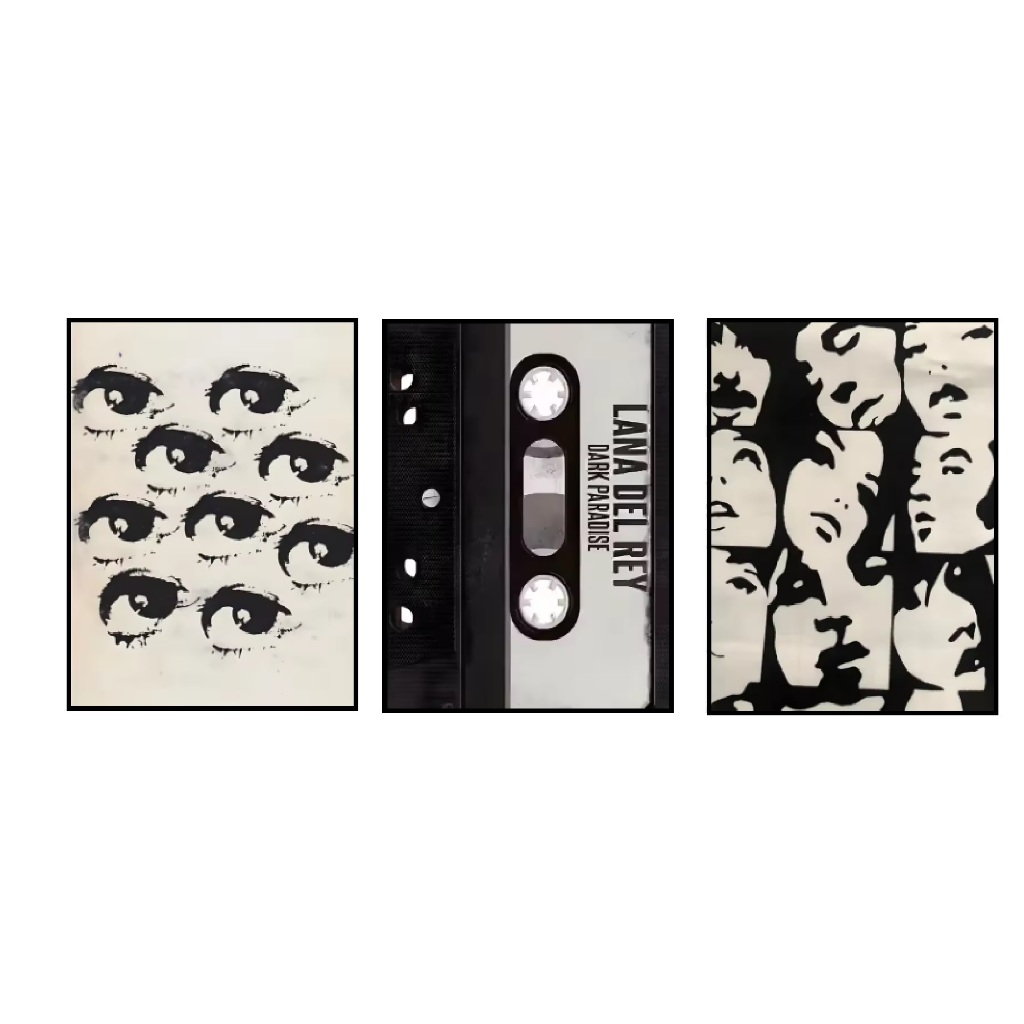 Quadros decorativos Estampados estéticos de menina do centro, estilo rock y2k (3 peças)