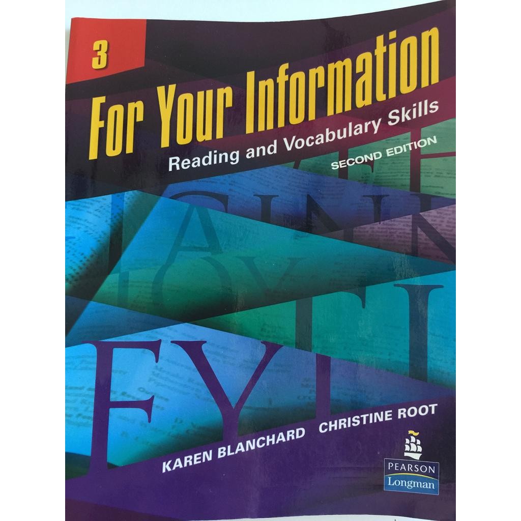 Livro: For Your Information 3 - Reading and Vocabulary Skills 2nd Edition  (Novo, Lacrado)