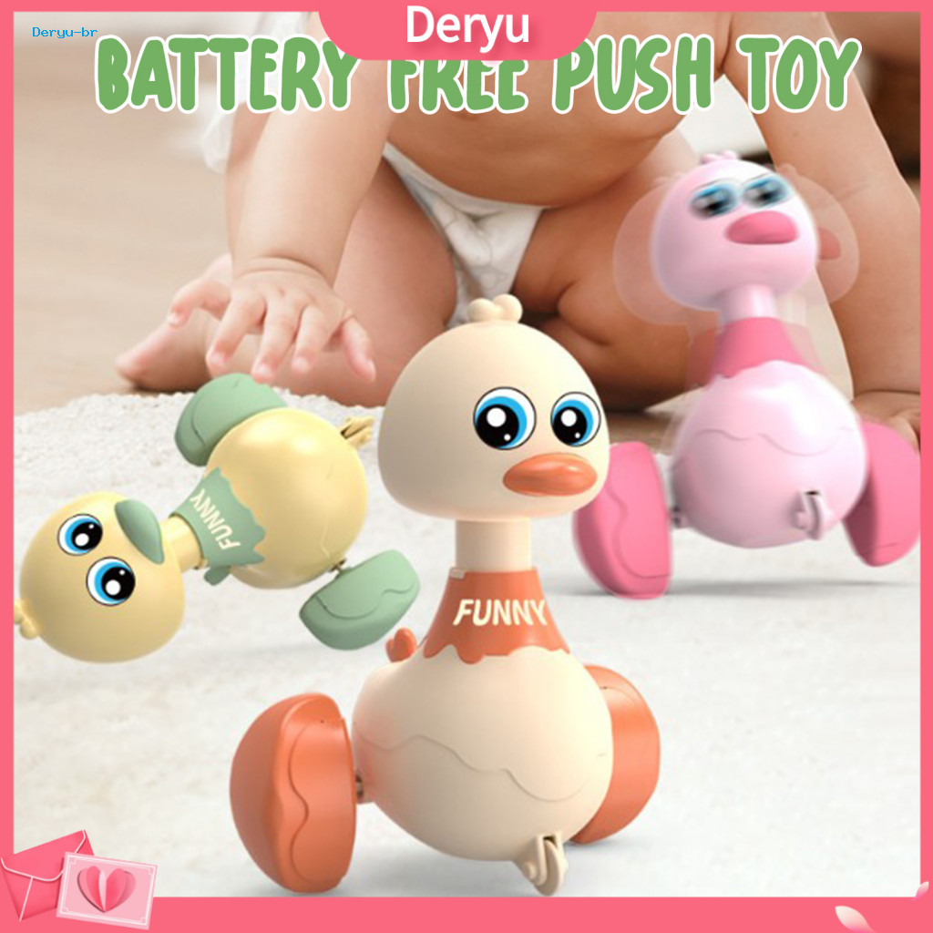 Animal Walking Toy Kids Duck Pull Back Inertial Drive 360° Rotatable Head Educational Car for Toddlers Boys Girls Gift