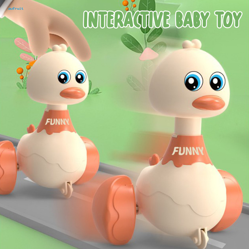 Toddler Duck Toy Kids Walking Pull Back Inertial Drive 360° Rotatable Head Educational Car for Toddlers Boys Girls Gift