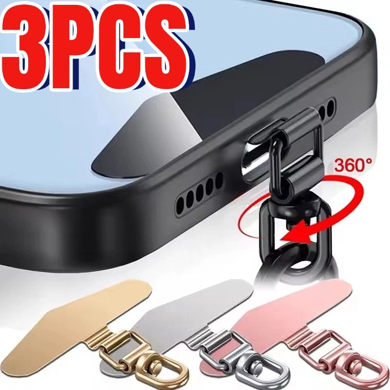 360 Rotatable De Aço Inoxidável Telefone Tether Tab Metal Remendo Junta Anti-Perdido Celular Cordão Conector De Seguranç