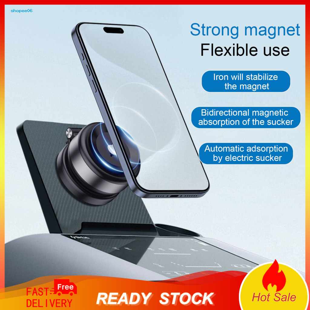 High-speed Train Phone Mount Magnetic Car Holder with Strong Electric Suction Cup 360° Rotatable Adjustable Telescopic