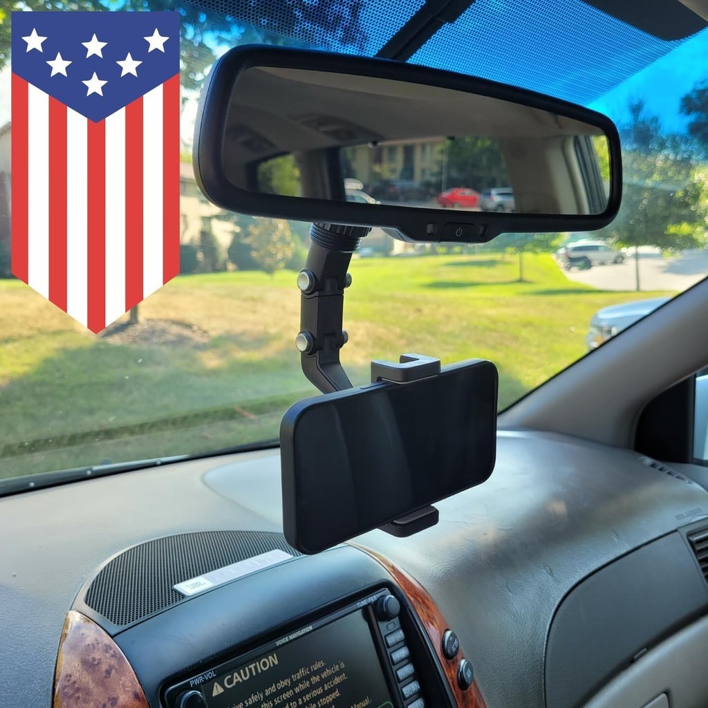 Suporte Para Celular Com Espelho Retrovisor Atualizado Carro ; Universal Full-Rotatable 360 ° Comprimento E Ângulo Ajust