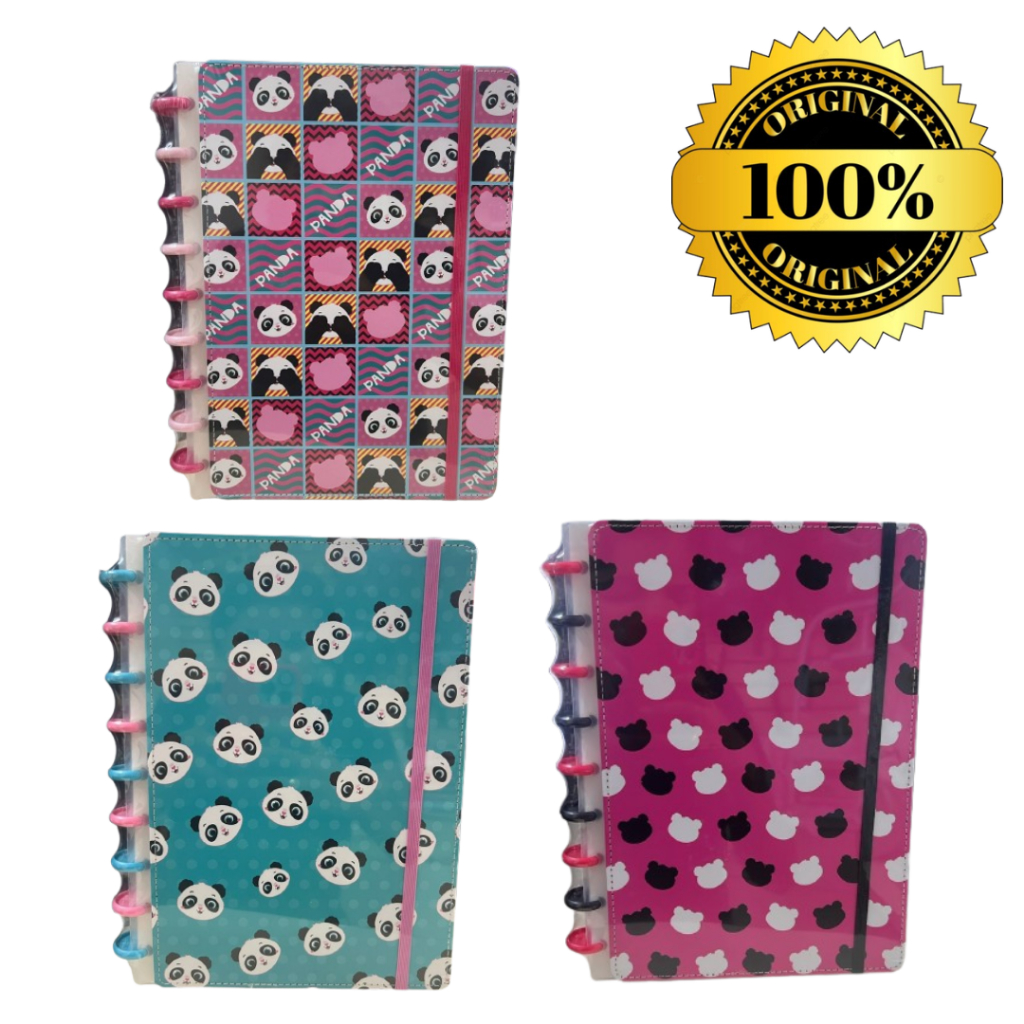 Caderno De Disco Argolado Urso Panda 80 Folhas SkyPaper
