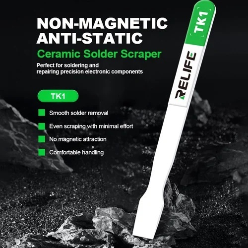 RELIFE Ceramic Non Magnetic Solder Scraper Anti Static Oxidation Removal Tools for Mobile Phones BGA Motherboard PCB Rep