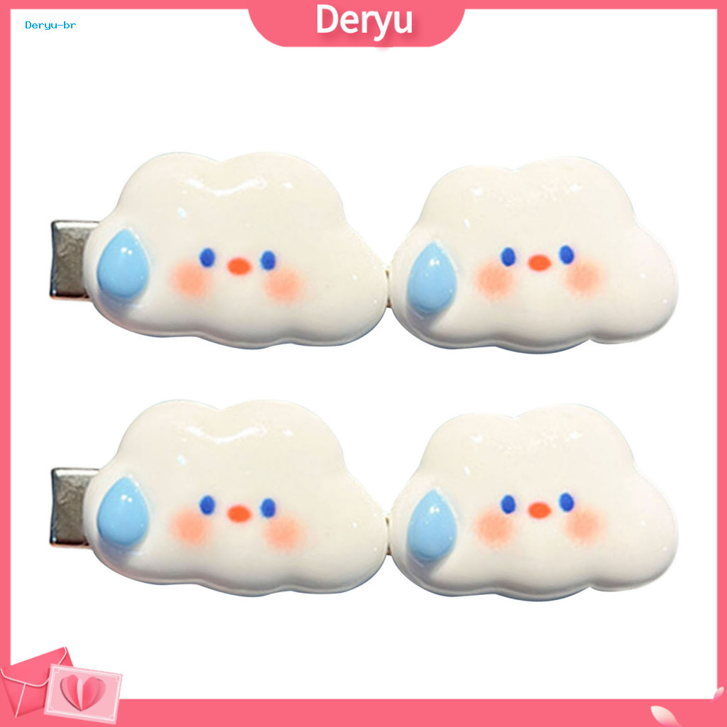 Baby Hairpin Toddler Girl Hair Accessory 2pcs Clips Hand-painted Cloud Glitter Stars Resin Hairpins Cute Accessories Pho