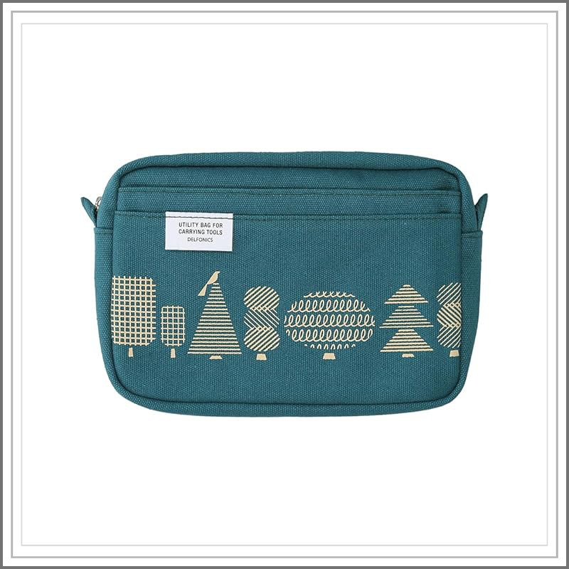 Delphonics Inner Carrying Cubble S Pouch for Women (Dark Green & Light Pink)
