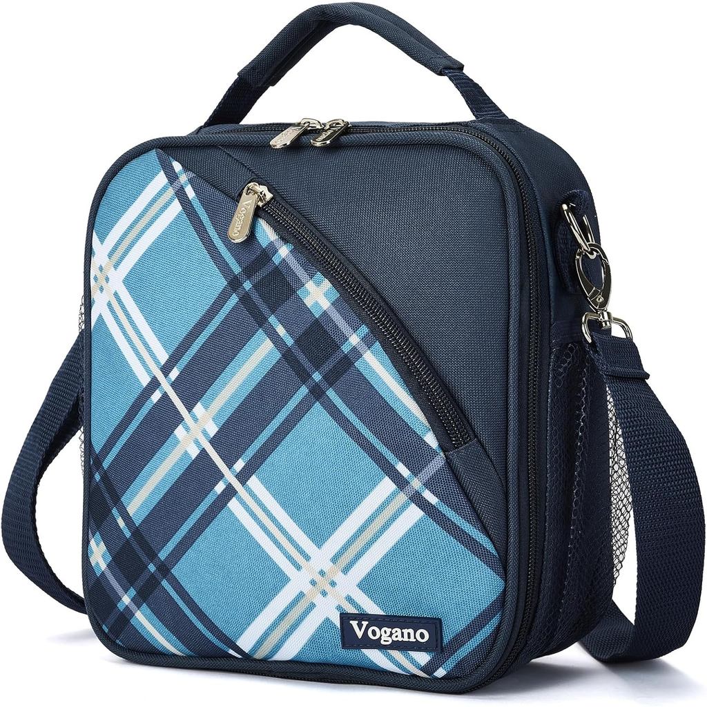 Insulated Lunch Bag - Reusable Soft Lunchbox for Women & Adults, Lunch Box with Adjustable Shoulder Strap, Inner Elastic