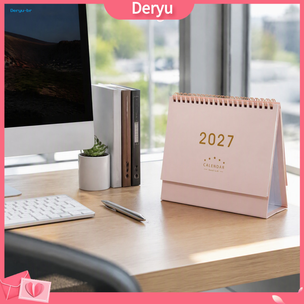 Desk Calendar for Planning Office Supplies for Productivity 2027 Standing Flip Minimalist Gold Foil Monthly Planner Thic