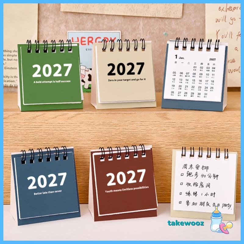 TAKE Stand Desk Standing Flip Calendar 2027 Para Estudo Escritório E Tarefas Domésticas