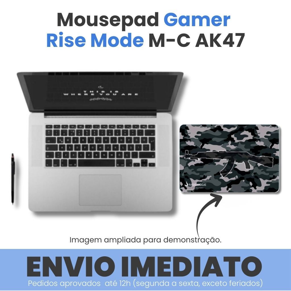 Mousepad Gamer Alta Performance Rise Mode M-C AK47 Military Cinza