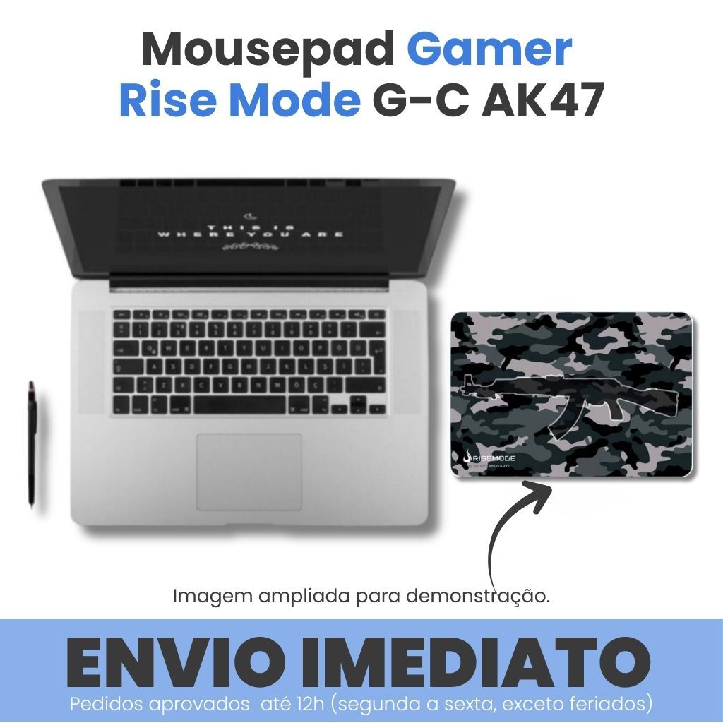 Mousepad Gamer Speed Rise Mode G-C AK47 Military Cinza