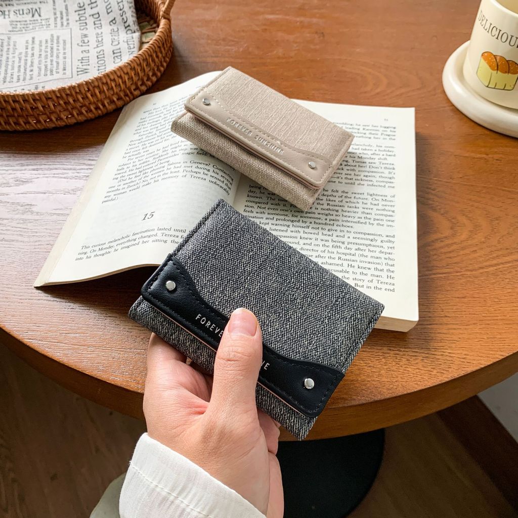 Senhoras carteira feminina ins estilo carteira High-End Mini senhoras titular do cartão carteira Tri-fold pequena cartei