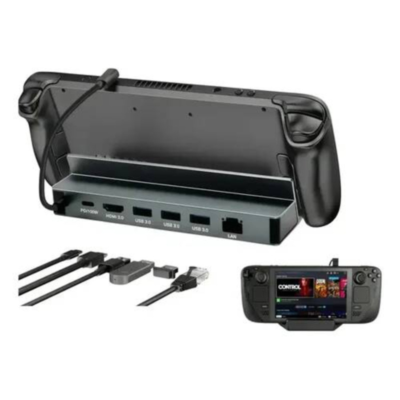 6 Em1 Para Steam Deck 4k 60hz Suporte Base Rj45 Dock Station