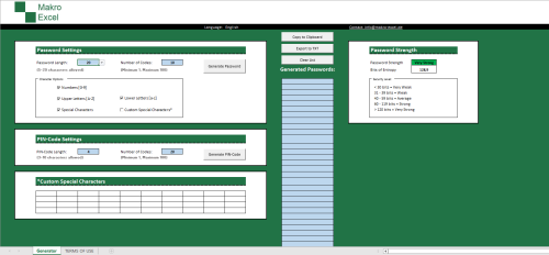 Excel PIN- und Passwort-Generator für sichere Kennwörter