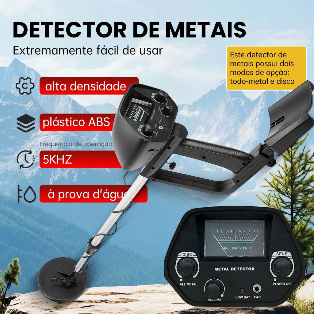 Professional Waterproof Metal Detector with 2 Modes - High Precision