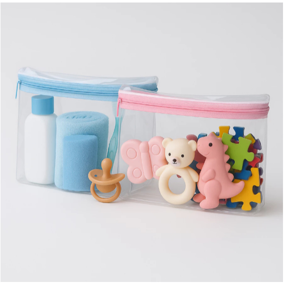 Kit c/50  und Necessaire Organizador Infantil - Rosa  Azul Branco -Perfeito para Guardar Utensílios