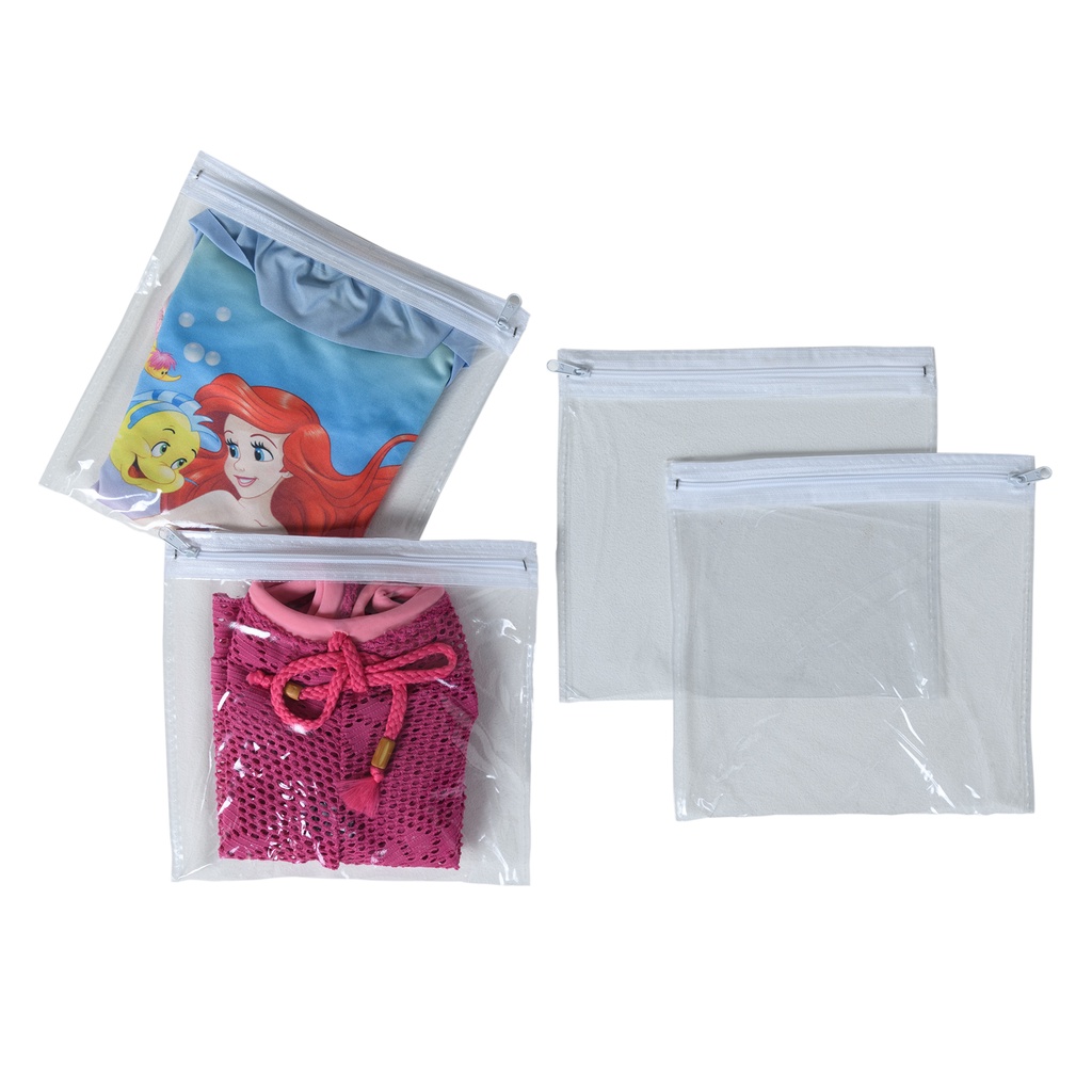 Kit 3 Saquinho Organizador Para Bolsa de Viagem Biquíni e Moda Praia Pvc com Zíper