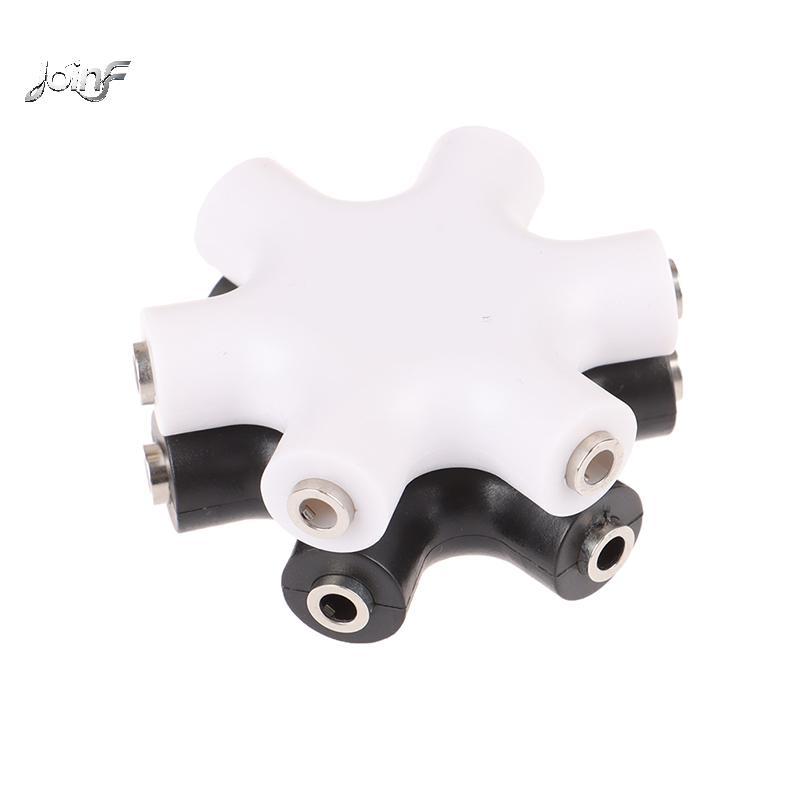 JoinF 6 * 3.5 Mm Way Multi Port Hub Aux Headphone ja Splitter Conversor De Cabo De Áudio BR