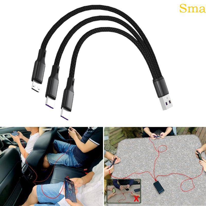 Sma 3 1 USB Para Type C Multi Port Cord 5V Carregamento Rápido 3 Telefones Celulares