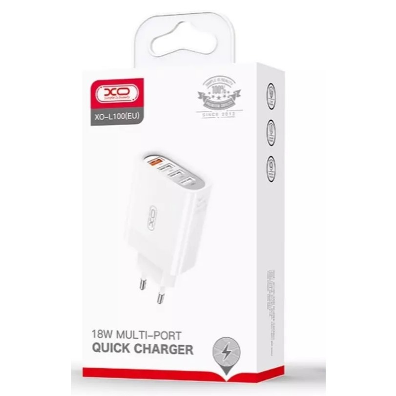 XO-L100 Kit Carregador Multi Port 18W 4USB Lightining