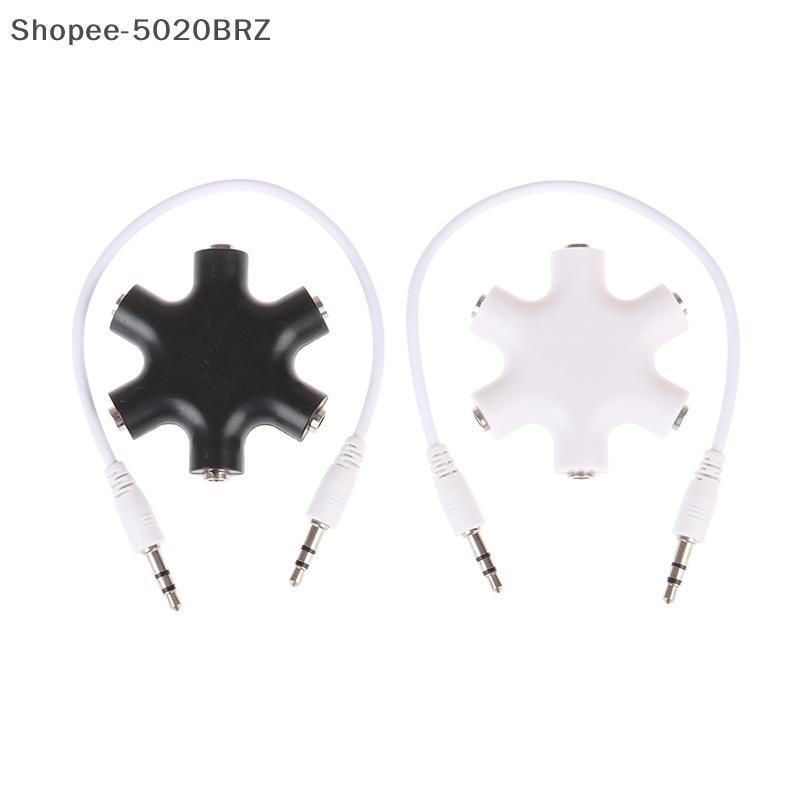 [THEBR] 6 * 3.5 Mm Way Multi Port Hub Aux Headphone ja Splitter Conversor De Cabo De Áudio [BR]